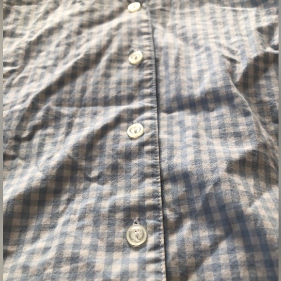 H&M US 8 Baby Blue and White Plaid Collared Buttoned Blouse 97% Cotton - Picture 8 of 12